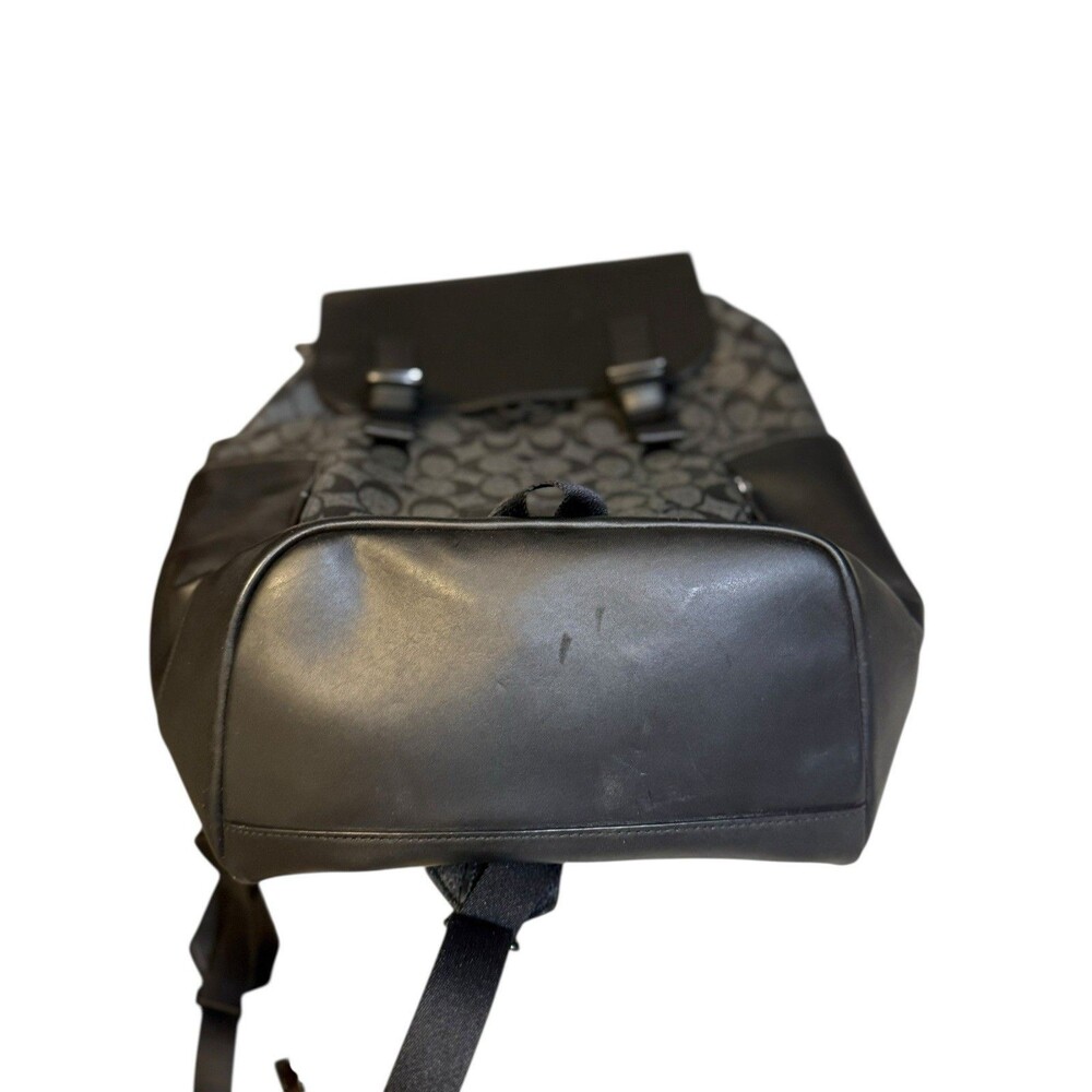 Coach Men's Track Backpack Signature Canvas In Gunmetal/Charcoal/Black C2712 - Picture 7 of 10